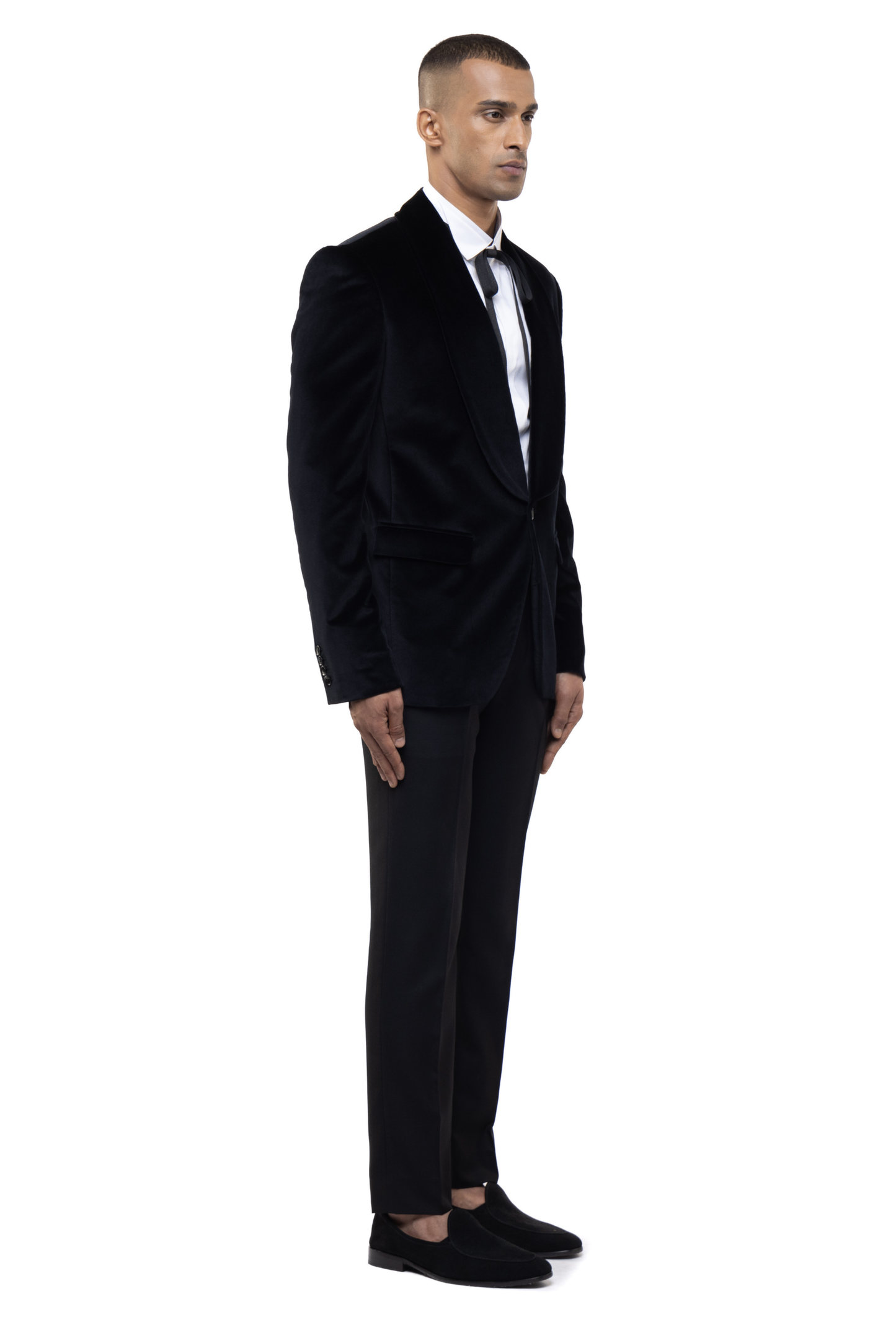 Black Velvet Shawl Lapel Tuxedo Set