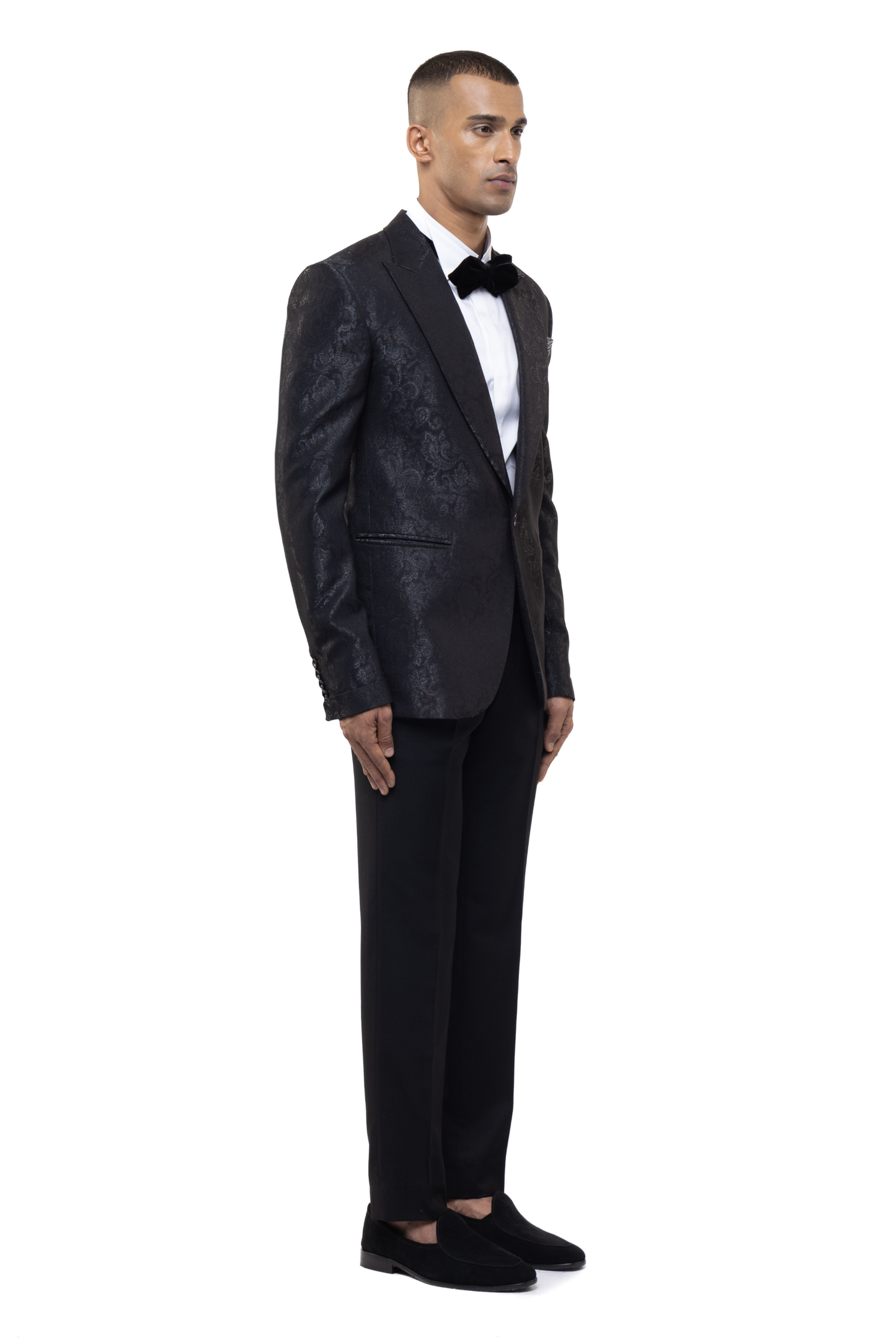 Black Jacquard Single Breasted Tuxedo