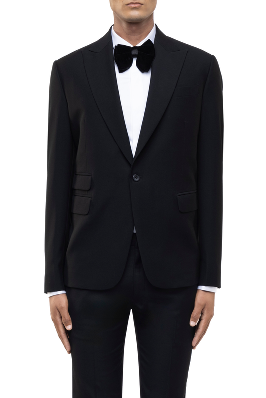 Black Classic Peak Lapel Single Breasted Tuxedo Set