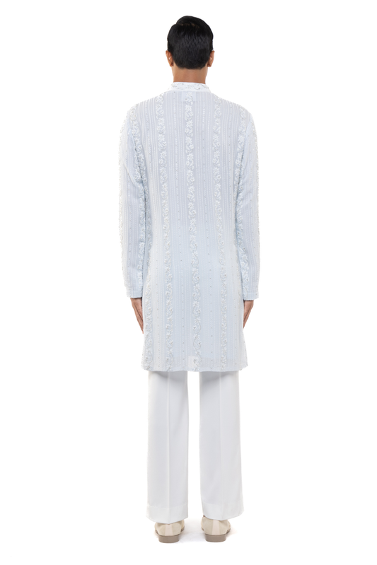 Light Blue Lucknowi Embroidery Kurta Set