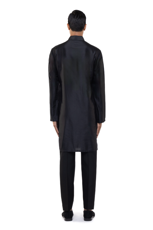 Black Pleated Kurta Set