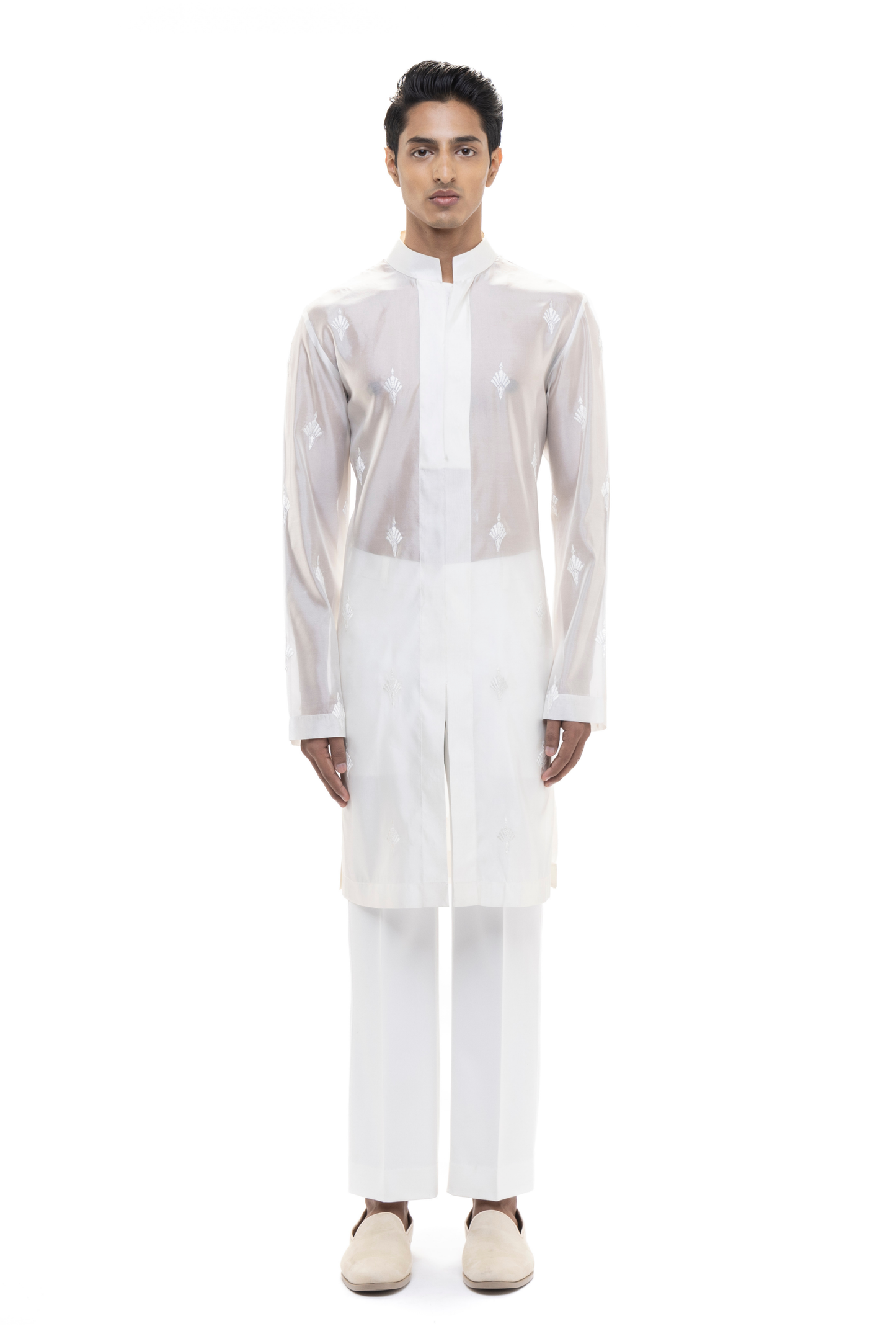 White Organza Translucent Kurta Set