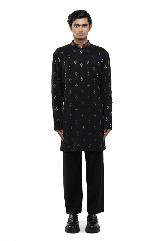 Black Motifs Embellished Kurta Set