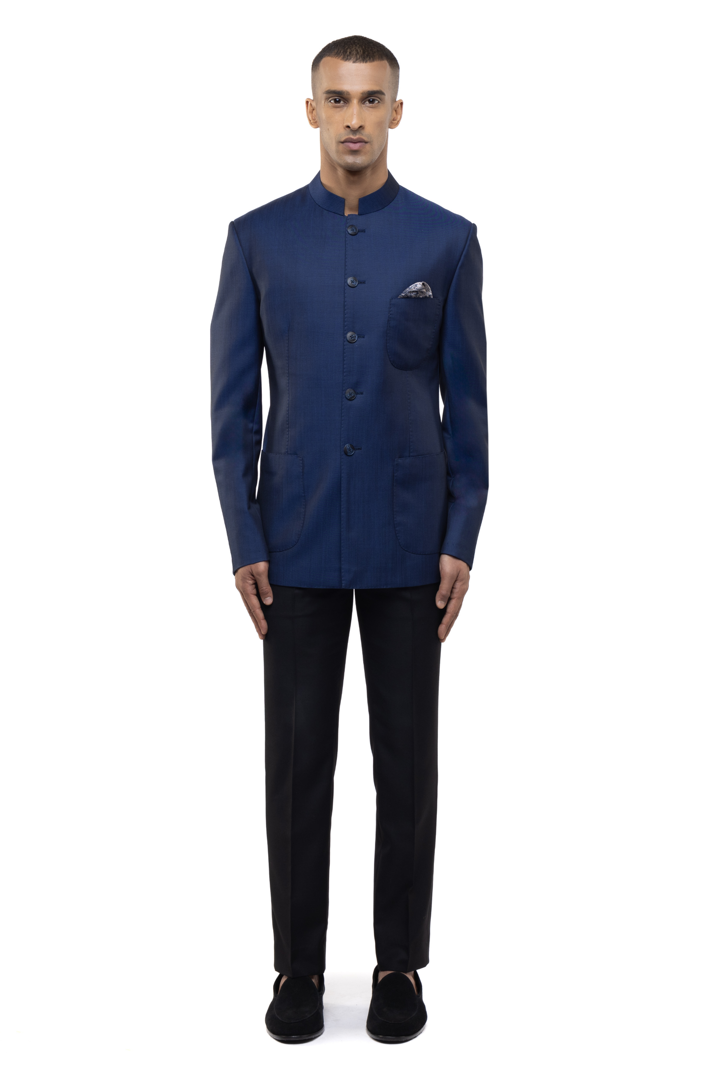 Navy Blue Classic Bandhgala Set