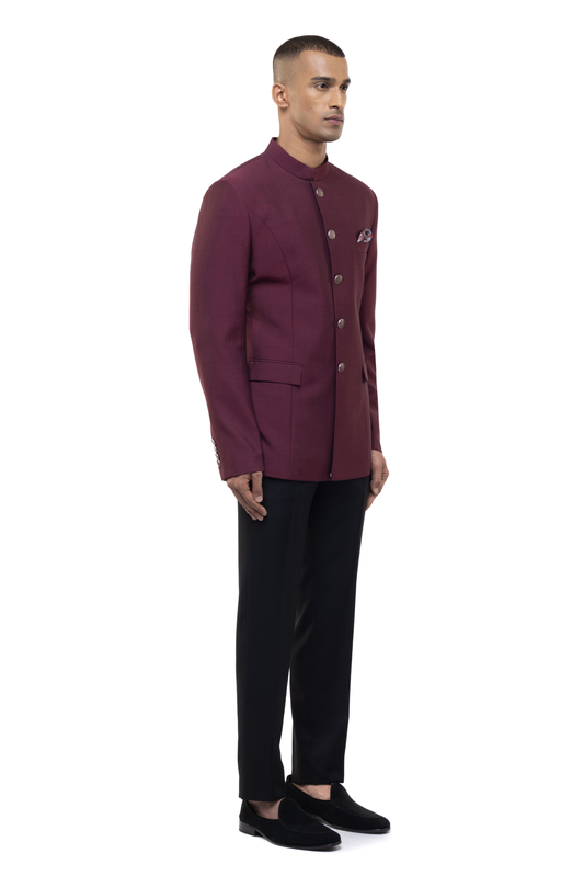 Maroon Classic Bandhgala Set