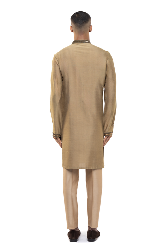 Gold Placket Embellished Kurta Set