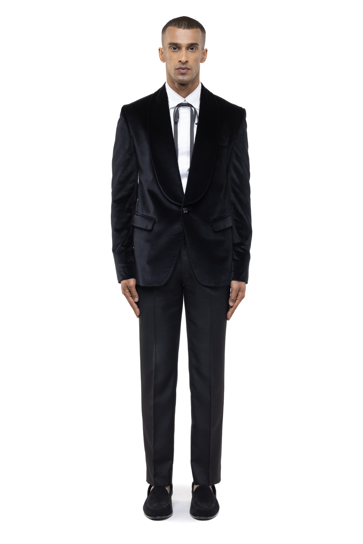 Black Velvet Shawl Lapel Tuxedo Set