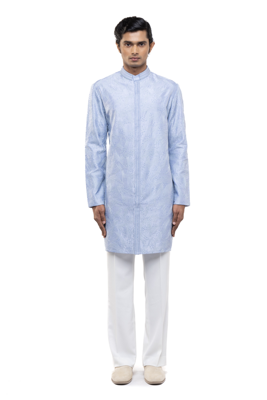 Light Blue Hand Embroidered Kurta Set