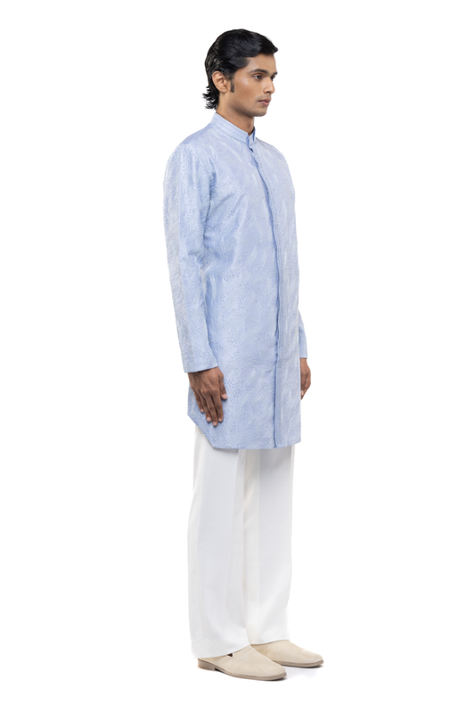 Light Blue Hand Embroidered Kurta Set