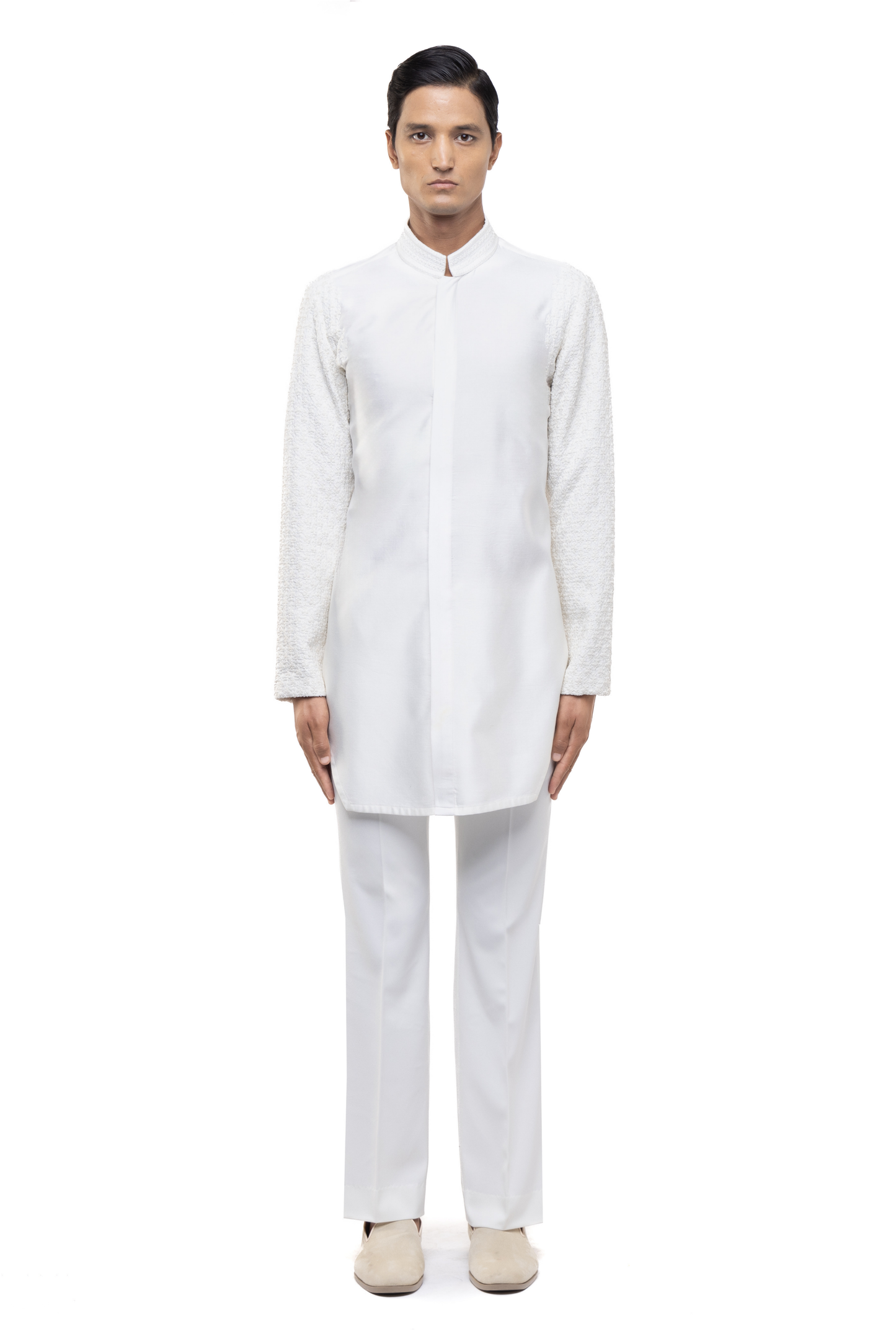 Ivory Silk Deconstructed Kurta Set